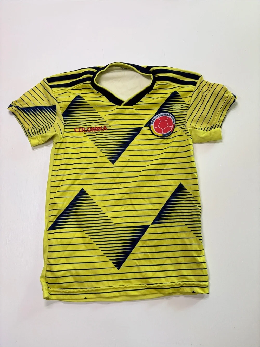 Colombia National Soccer Team Yellow Blue Retro Style Jersey